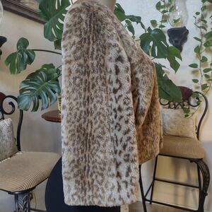 Grass Collection Animal Print Teddy Jacket